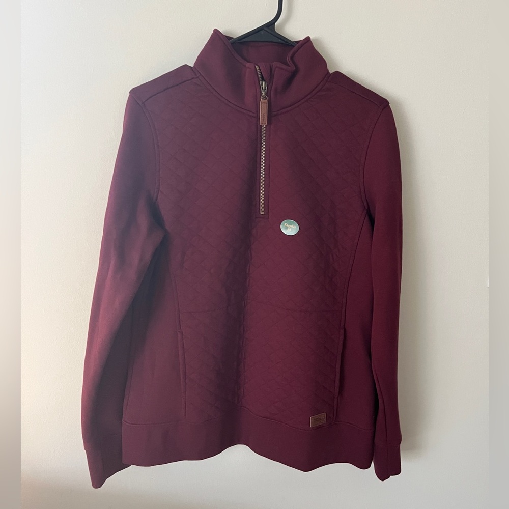 LL Bean Women’s Quilted Quarter Zip Pullover NWT
